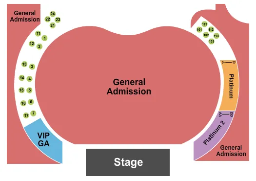  ENDSTAGE GA RSVD PLAT Seating Map Seating Chart