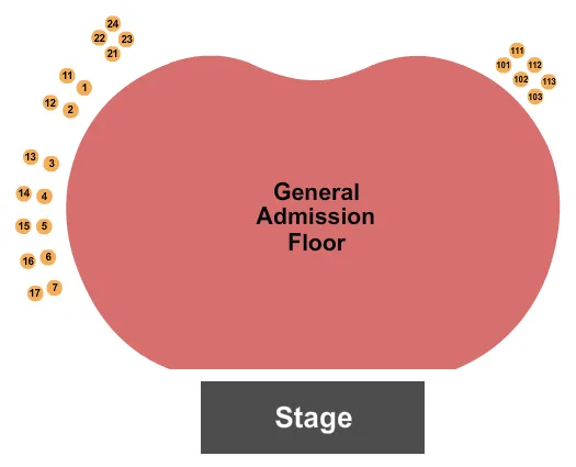  GENERAL ADMISSION Seating Map Seating Chart