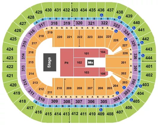  ENDSTAGE SMALL GA PIT Seating Map Seating Chart