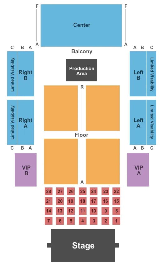CAESARS CASINO SOUTHERN INDIANA CHIPPENDALES Seating Map Seating Chart