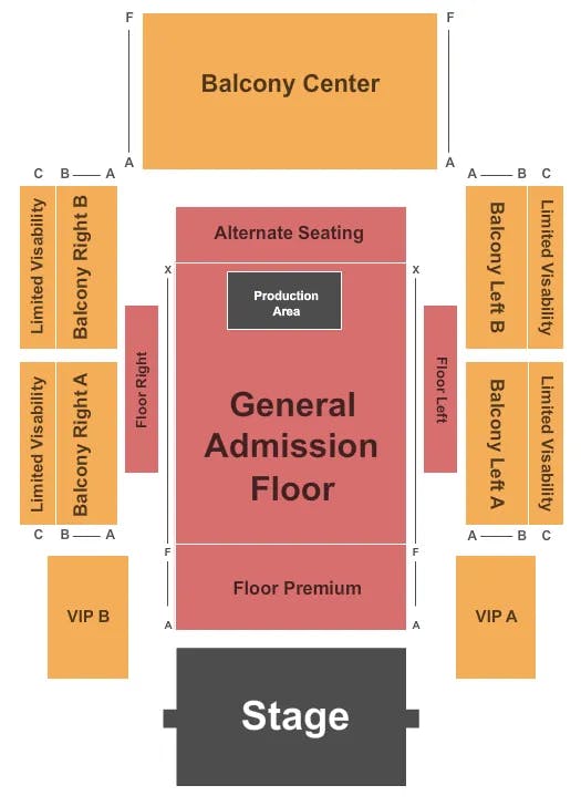 CAESARS CASINO SOUTHERN INDIANA FULL HOUSE Seating Map Seating Chart