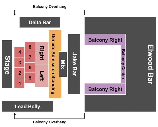 HOUSE OF BLUES NEW ORLEANS INFERNO BURLESQUE 2 Seating Map Seating Chart