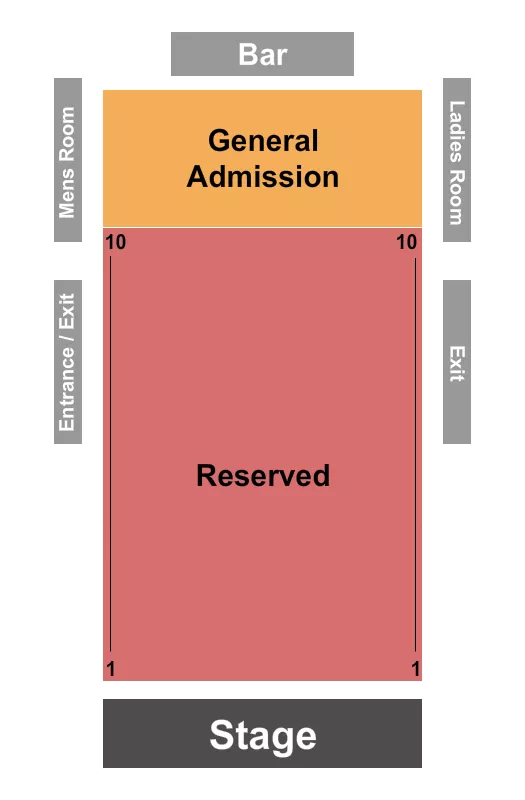 HOUSE OF BLUES NEW ORLEANS RESERVED GA Seating Map Seating Chart