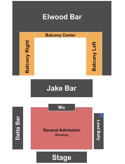 HOUSE OF BLUES NEW ORLEANS ENDSTAGE GA FLOOR Seating Map Seating Chart