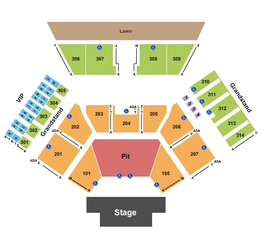  ENDSTAGE PIT WITH LAWN Seating Map Seating Chart