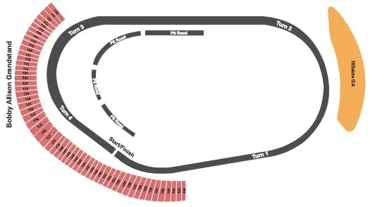  RACING 4 Seating Map Seating Chart