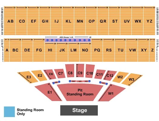  CHRIS STAPLETON Seating Map Seating Chart