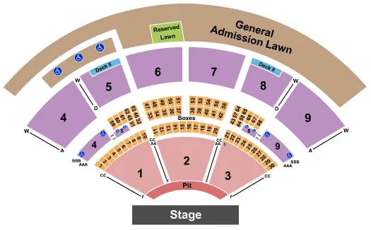  END STAGE SMALL GA PIT Seating Map Seating Chart