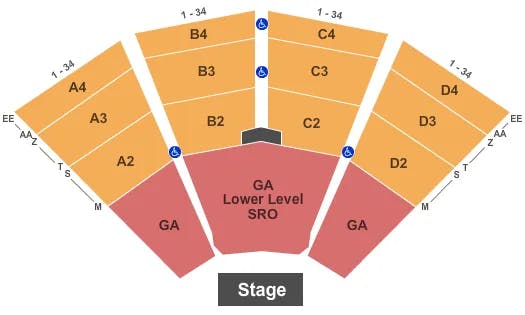 ISLETA CASINO RESORT SHOWROOM ENDSTAGE GA FRONT Seating Map Seating Chart