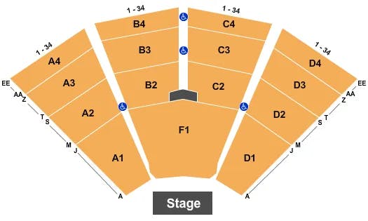 ISLETA CASINO RESORT SHOWROOM END STAGE Seating Map Seating Chart