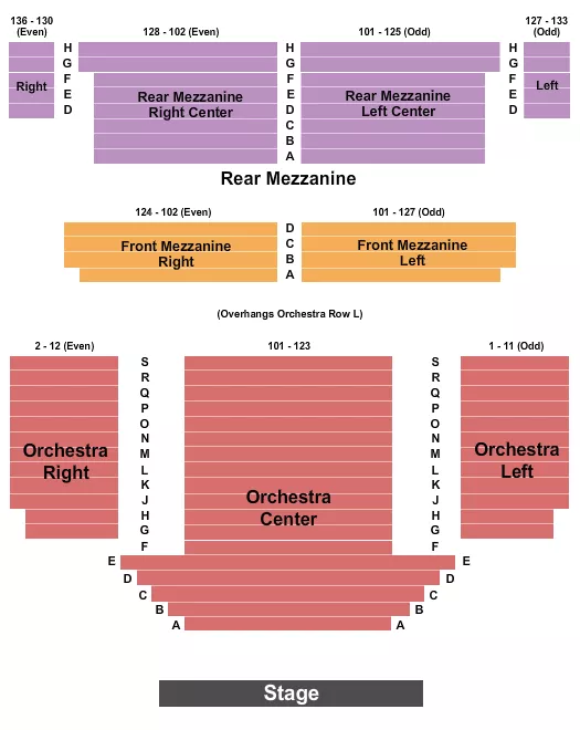  ENDSTAGE 1 Seating Map Seating Chart