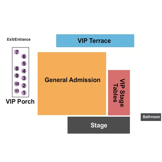 JOHN T FLOORE COUNTRY STORE GA VIP TABLES 2 Seating Map Seating Chart