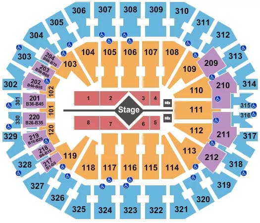 KFC YUM CENTER ALICIA KEYS Seating Map Seating Chart