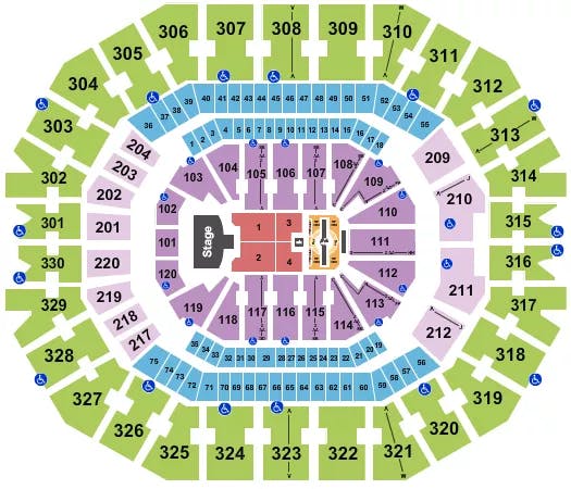 KFC YUM CENTER JUSTIN TIMBERLAKE 1 Seating Map Seating Chart