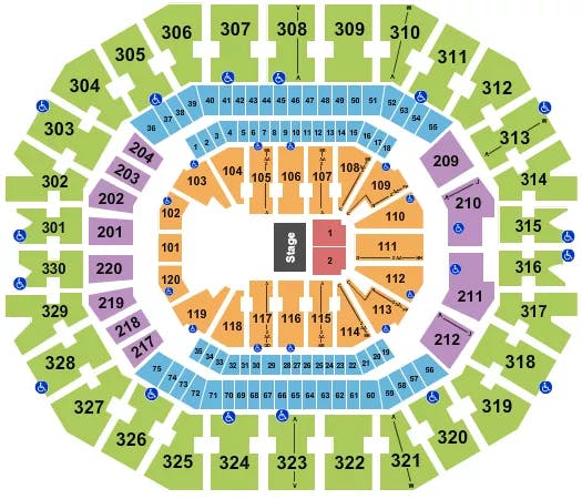 KFC YUM CENTER QUARTERHOUSE FLOOR Seating Map Seating Chart