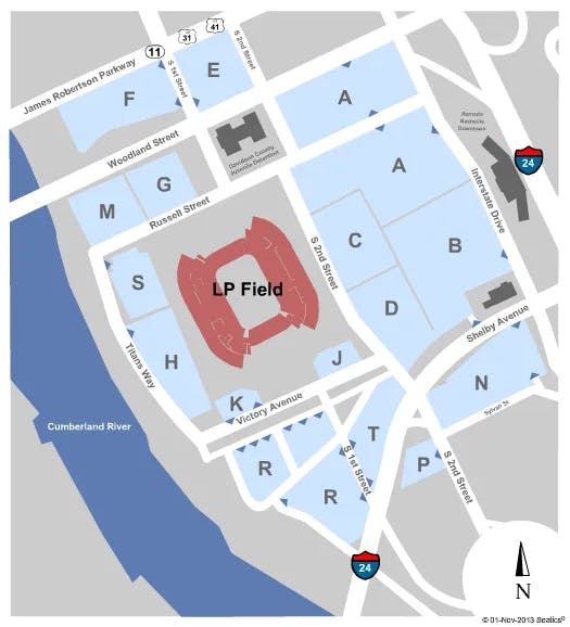 NISSAN STADIUM NASHVILLE PARKING Seating Map Seating Chart