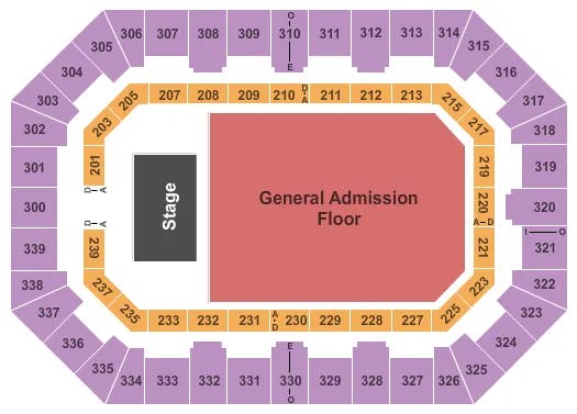  ENDSTAGE GA Seating Map Seating Chart