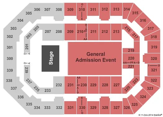  GENERAL ADMISSION Seating Map Seating Chart