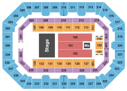  REO SPEEDWAGON Seating Map Seating Chart