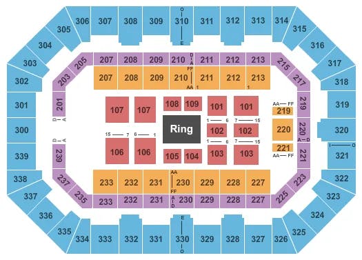  WWE Seating Map Seating Chart