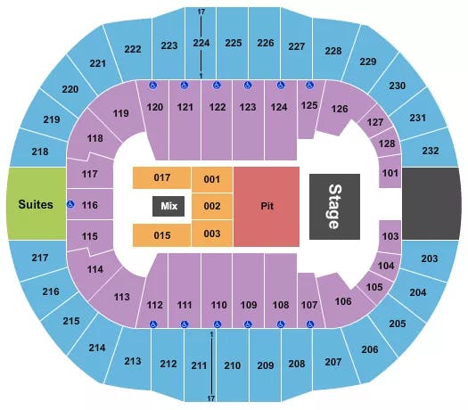  CHRIS STAPLETON Seating Map Seating Chart