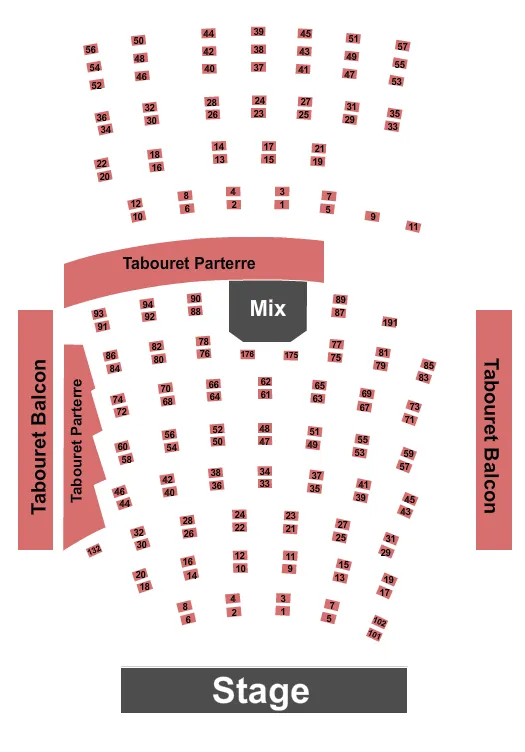  END STAGE Seating Map Seating Chart