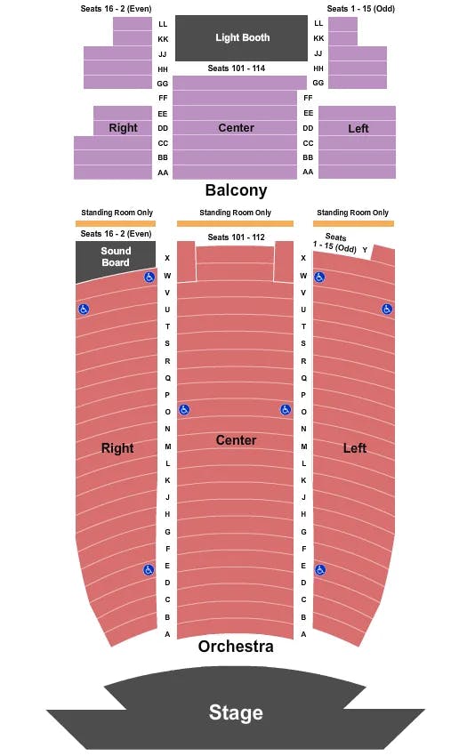  END STAGE Seating Map Seating Chart