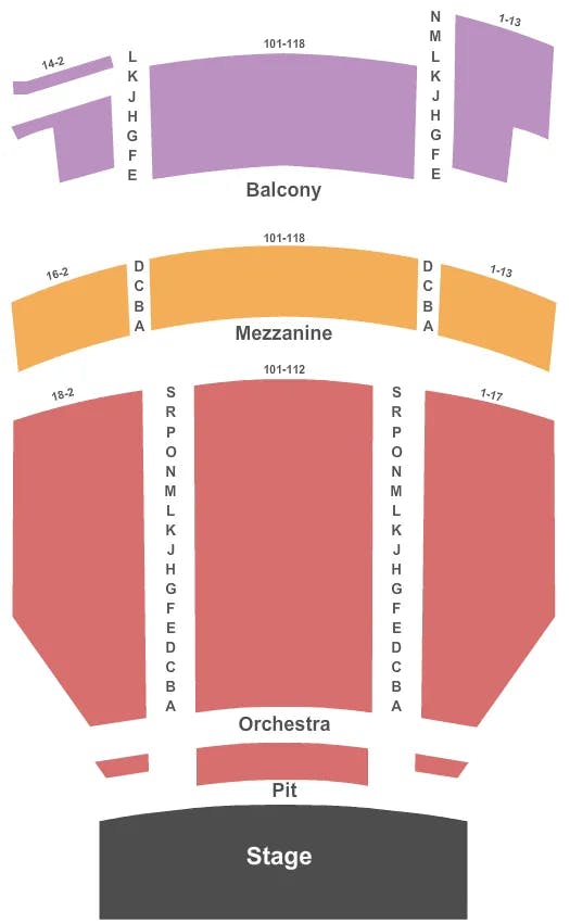  ENDSTAGE PIT Seating Map Seating Chart