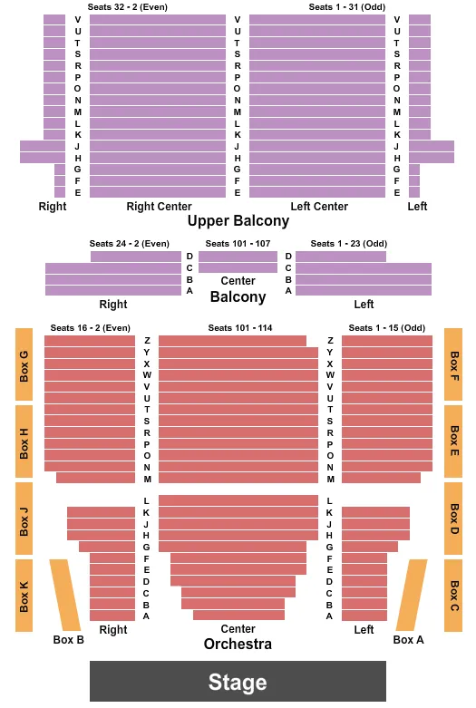 LINCOLN THEATRE DC END STAGE Seating Map Seating Chart