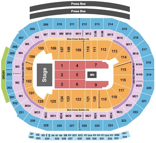  THE EAGLES Seating Map Seating Chart