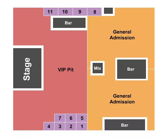 LORIS ROAD HOUSE GA VIP TABLE Seating Map Seating Chart