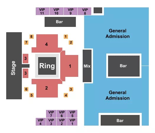 LORIS ROAD HOUSE WRESTLING Seating Map Seating Chart