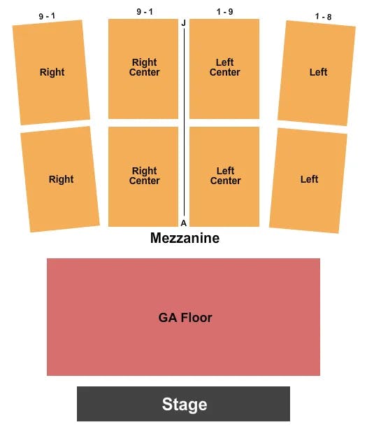 THE STRAND THEATRE RI ENDSTAGE GA FLOOR Seating Map Seating Chart