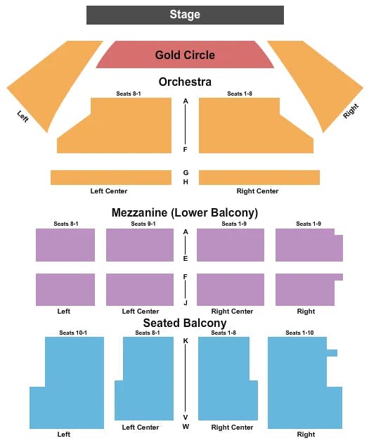 THE STRAND THEATRE RI END STAGE Seating Map Seating Chart