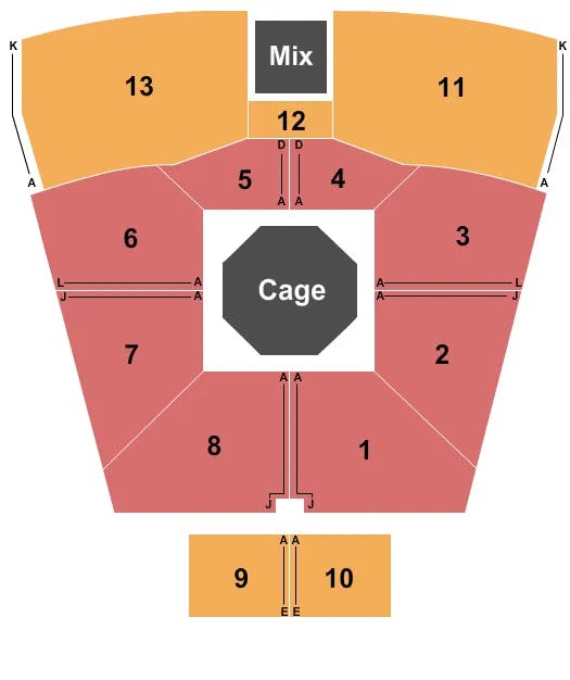 MGM NORTHFIELD PARK CENTER STAGE MMA Seating Map Seating Chart
