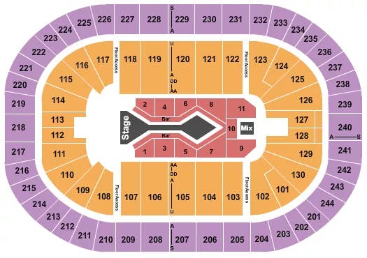  BLAKE SHELTON Seating Map Seating Chart