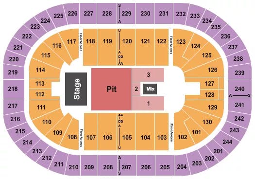  ENDSTAGE GA PIT Seating Map Seating Chart