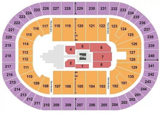  WWE Seating Map Seating Chart