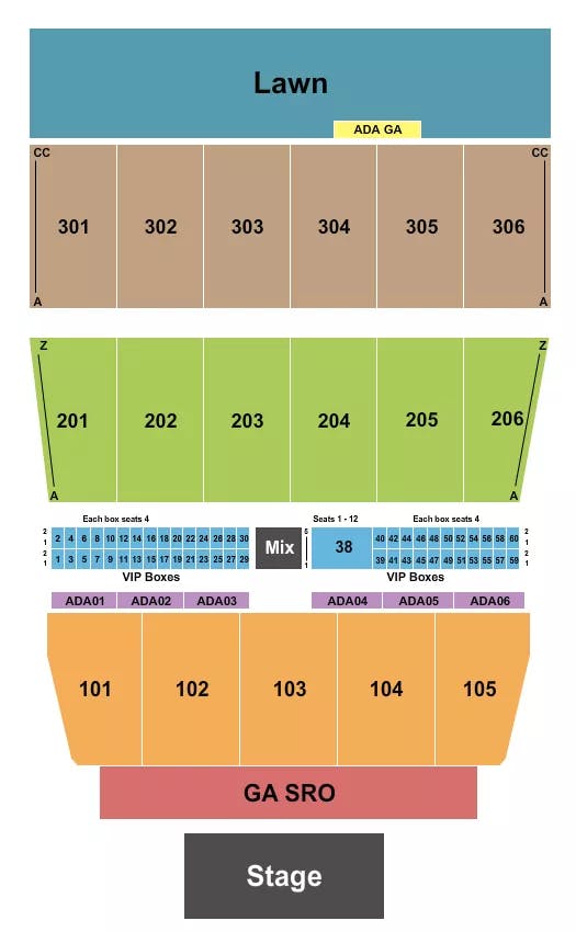  ENDSTAGE SMALL SRO Seating Map Seating Chart