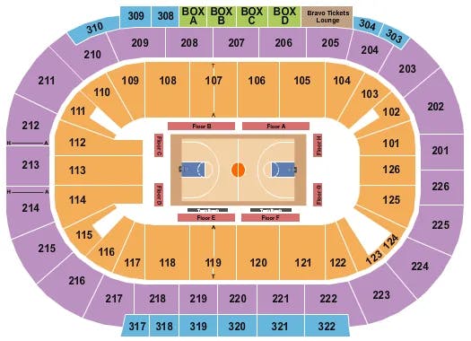  BASKETBALL WNBA Seating Map Seating Chart