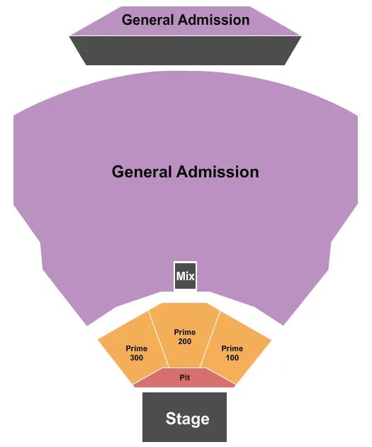  END STAGE GA Seating Map Seating Chart