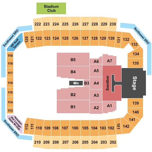  KENNY CHESNEY 2 Seating Map Seating Chart