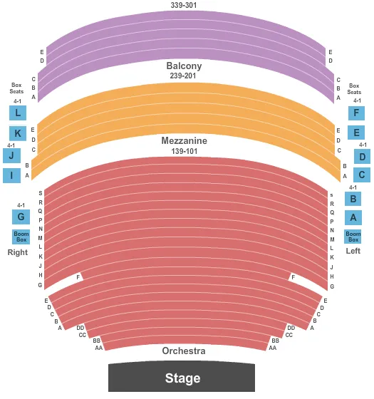  END STAGE Seating Map Seating Chart