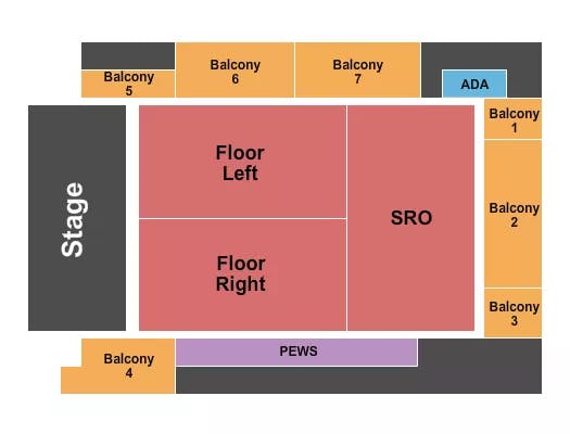  ENDSTAGE FLR LEFT RIGHT SRO NUMBERED BALC Seating Map Seating Chart