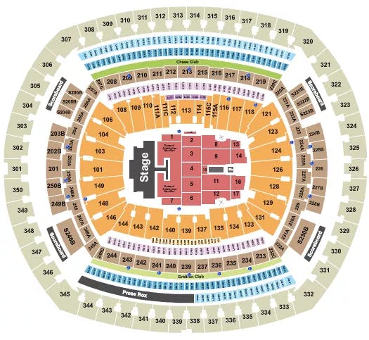  KENNY CHESNEY 2 Seating Map Seating Chart