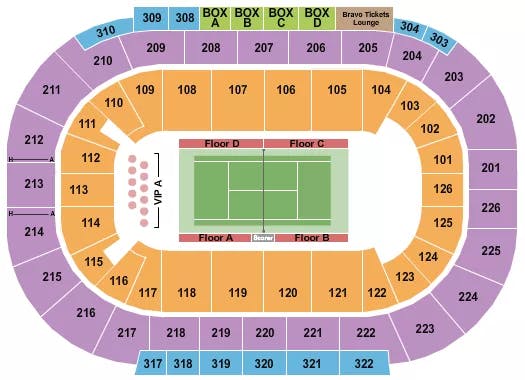  TENNIS Seating Map Seating Chart