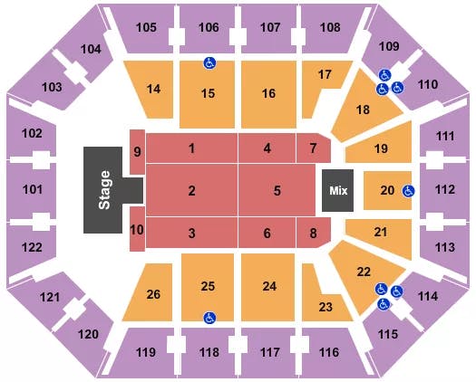 MOHEGAN SUN ARENA CT ANDREW SCHULZ Seating Map Seating Chart
