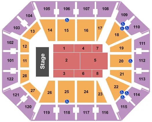 MOHEGAN SUN ARENA CT ENDSTAGE 3 Seating Map Seating Chart