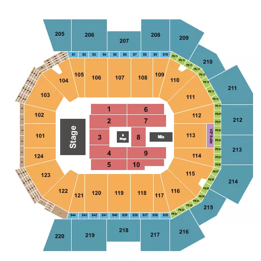  CYNDI LAUPER Seating Map Seating Chart