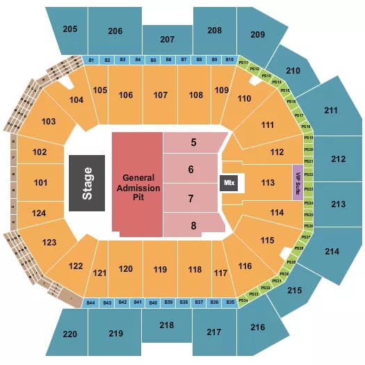  ENDSTAGE GA PIT 4 Seating Map Seating Chart